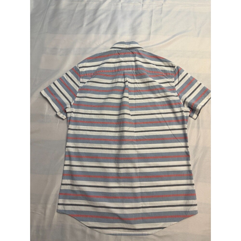 Tommy Hilfiger Mens XL Custom Fit Striped Button Down Short Sleeve Shirt - Picture 2 of 12